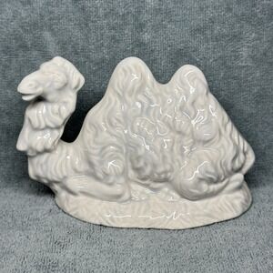 Atlantic Mold Camel Laying Nativity Figure White Glaze Ceramic 3.5" Christmas